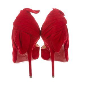 CHRISTIAN LOUBOUTIN Barbara Suede Knot Heel Pumps